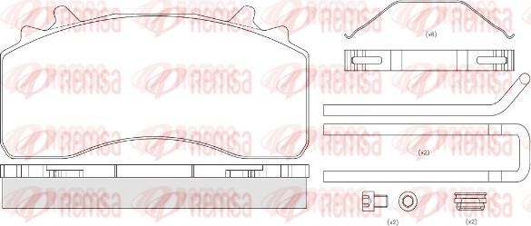 Remsa JCA 1526.80 - Bremžu uzliku kompl., Disku bremzes ps1.lv