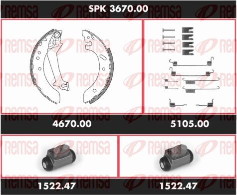 Remsa SPK 3670.00 - Bremžu loku komplekts ps1.lv