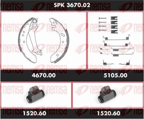 Remsa SPK 3670.02 - Bremžu loku komplekts ps1.lv