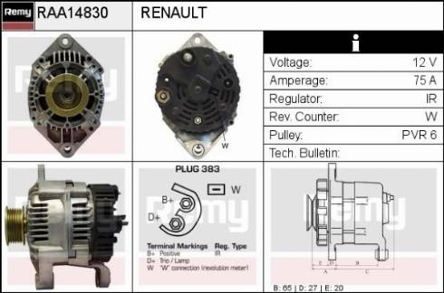 Remy RAA14830 - Ģenerators ps1.lv