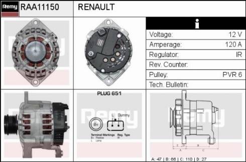 Remy RAA11150 - Ģenerators ps1.lv