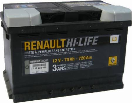 RENAULT 77 11 238 598 - Startera akumulatoru baterija ps1.lv