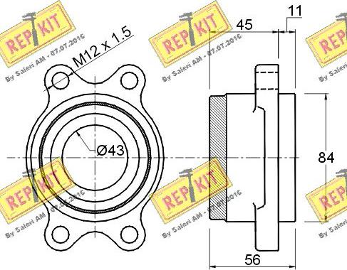 REPKIT RKB0984 - Riteņa rumbas gultņa komplekts ps1.lv