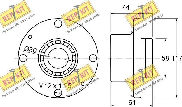 REPKIT RKB1268 - Riteņa rumbas gultņa komplekts ps1.lv