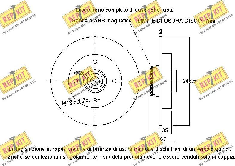 REPKIT RKB2174D - Bremžu diski ps1.lv