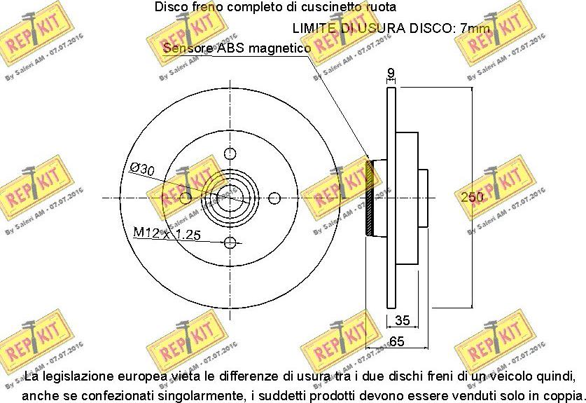 REPKIT RKB2270D - Bremžu diski ps1.lv