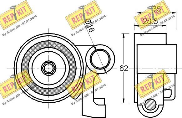 REPKIT RKT1443 - Spriegotājrullītis, Gāzu sadales mehānisma piedziņas siksna ps1.lv