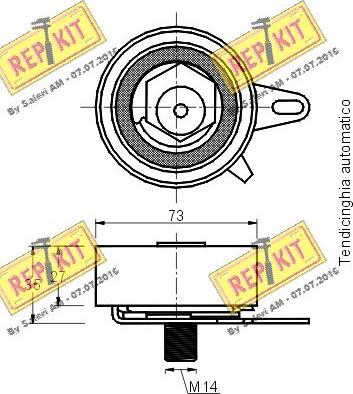 REPKIT RKT1576 - Spriegotājrullītis, Gāzu sadales mehānisma piedziņas siksna ps1.lv