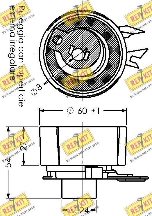 REPKIT RKT1572 - Spriegotājrullītis, Gāzu sadales mehānisma piedziņas siksna ps1.lv