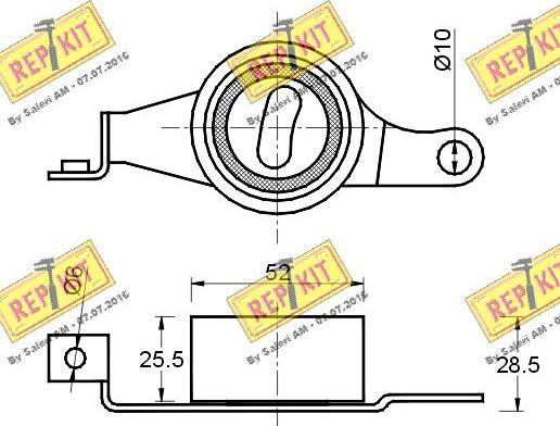 REPKIT RKT1685 - Spriegotājrullītis, Gāzu sadales mehānisma piedziņas siksna ps1.lv