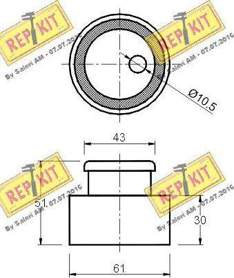 REPKIT RKT1062 - Spriegotājrullītis, Gāzu sadales mehānisma piedziņas siksna ps1.lv