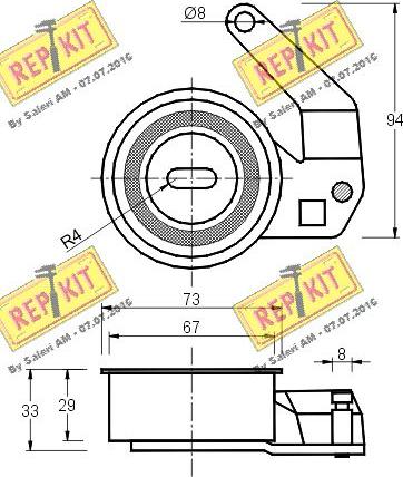 REPKIT RKT1142 - Spriegotājrullītis, Gāzu sadales mehānisma piedziņas siksna ps1.lv