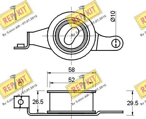 REPKIT RKT1184 - Spriegotājrullītis, Gāzu sadales mehānisma piedziņas siksna ps1.lv