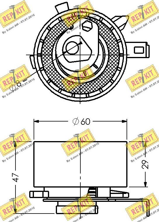 REPKIT RKT1837 - Spriegotājrullītis, Gāzu sadales mehānisma piedziņas siksna ps1.lv