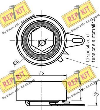 REPKIT RKT1369 - Spriegotājrullītis, Gāzu sadales mehānisma piedziņas siksna ps1.lv