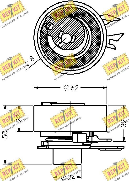 REPKIT RKT1365 - Spriegotājrullītis, Gāzu sadales mehānisma piedziņas siksna ps1.lv