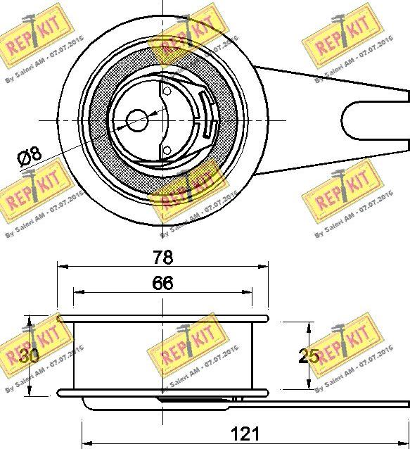 REPKIT RKT1361 - Spriegotājrullītis, Gāzu sadales mehānisma piedziņas siksna ps1.lv