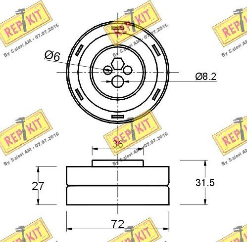 REPKIT RKT1303 - Spriegotājrullītis, Gāzu sadales mehānisma piedziņas siksna ps1.lv