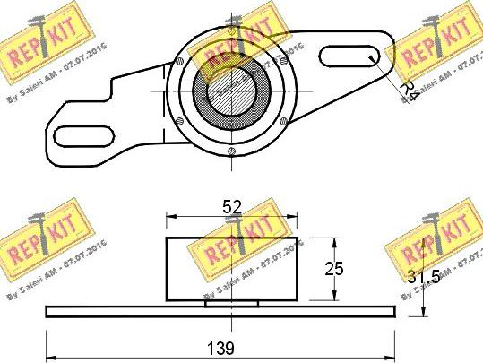 REPKIT RKT1311 - Spriegotājrullītis, Gāzu sadales mehānisma piedziņas siksna ps1.lv