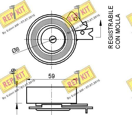 REPKIT RKT1384 - Spriegotājrullītis, Gāzu sadales mehānisma piedziņas siksna ps1.lv