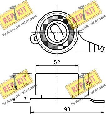 REPKIT RKT1323 - Spriegotājrullītis, Gāzu sadales mehānisma piedziņas siksna ps1.lv