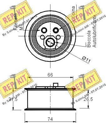 REPKIT RKT1370 - Spriegotājrullītis, Gāzu sadales mehānisma piedziņas siksna ps1.lv