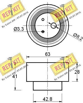 REPKIT RKT1215 - Spriegotājrullītis, Gāzu sadales mehānisma piedziņas siksna ps1.lv