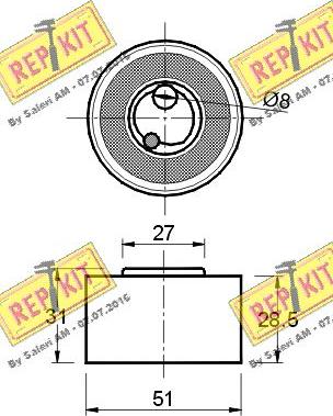 REPKIT RKT1285 - Spriegotājrullītis, Gāzu sadales mehānisma piedziņas siksna ps1.lv