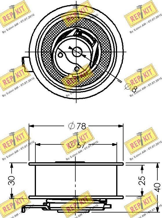 REPKIT RKT1792 - Spriegotājrullītis, Gāzu sadales mehānisma piedziņas siksna ps1.lv