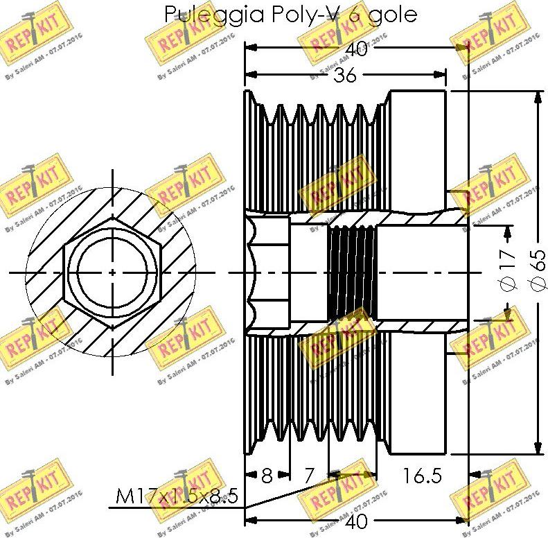 REPKIT RKT3460 - Piedziņas skriemelis, Ģenerators ps1.lv