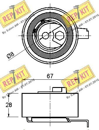 REPKIT RKT3433 - Spriegotājrullītis, Gāzu sadales mehānisma piedziņas siksna ps1.lv