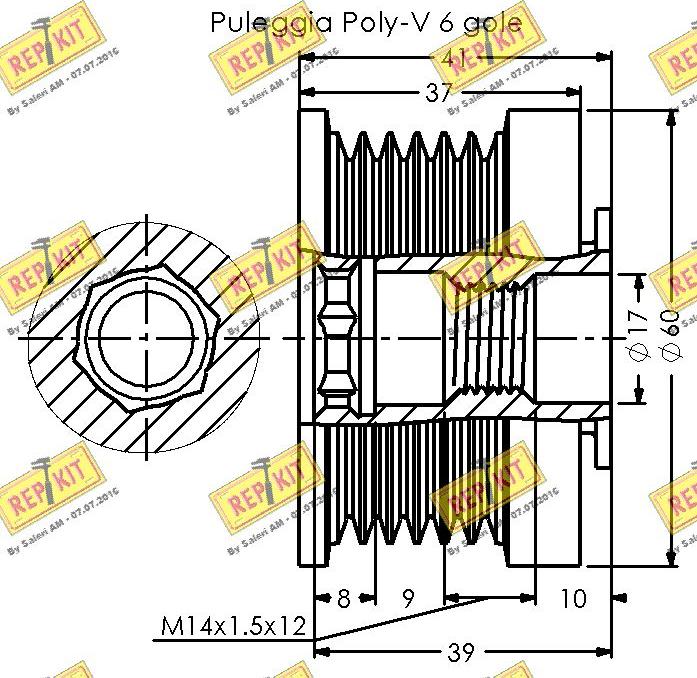 REPKIT RKT3599 - Piedziņas skriemelis, Ģenerators ps1.lv