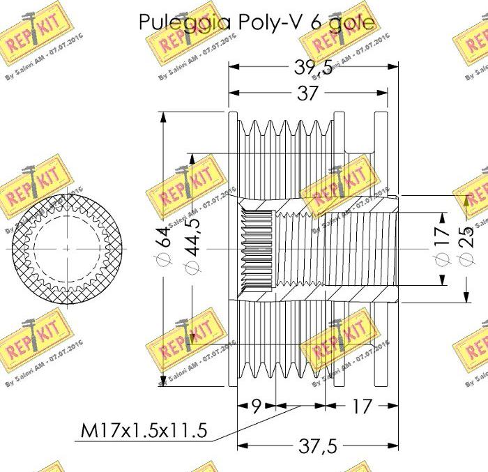 REPKIT RKT3685 - Piedziņas skriemelis, Ģenerators ps1.lv