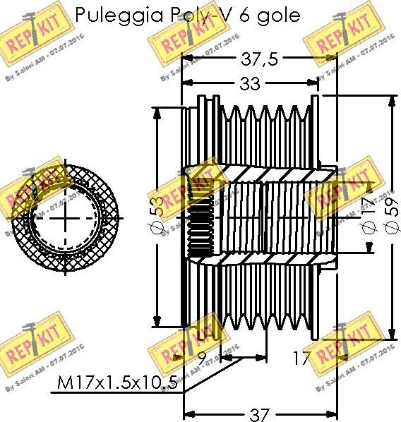 REPKIT RKT3635 - Piedziņas skriemelis, Ģenerators ps1.lv