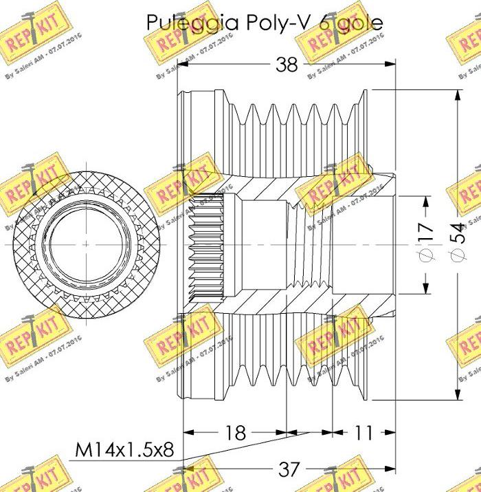 REPKIT RKT3674 - Piedziņas skriemelis, Ģenerators ps1.lv