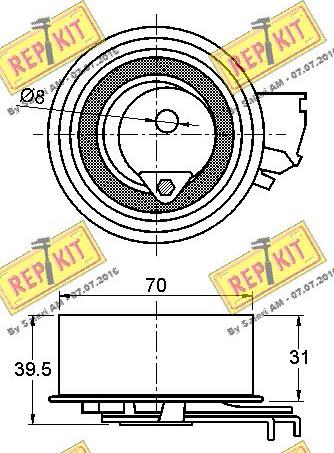 REPKIT RKT3155 - Spriegotājrullītis, Gāzu sadales mehānisma piedziņas siksna ps1.lv