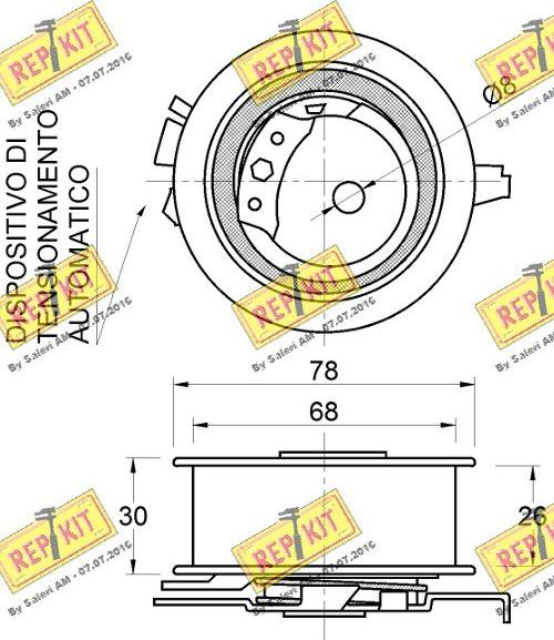 REPKIT RKT3398 - Spriegotājrullītis, Gāzu sadales mehānisma piedziņas siksna ps1.lv