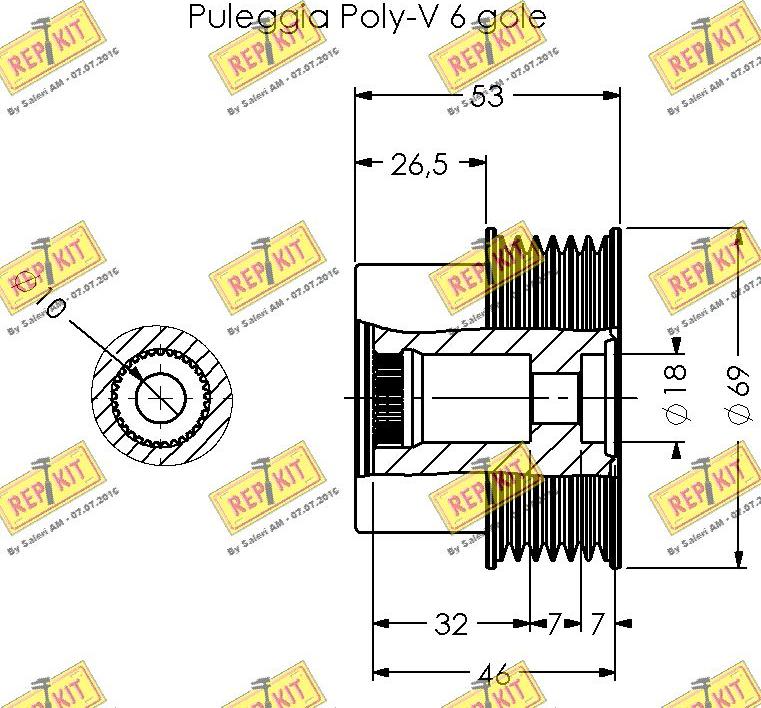 REPKIT RKT3360 - Piedziņas skriemelis, Ģenerators ps1.lv