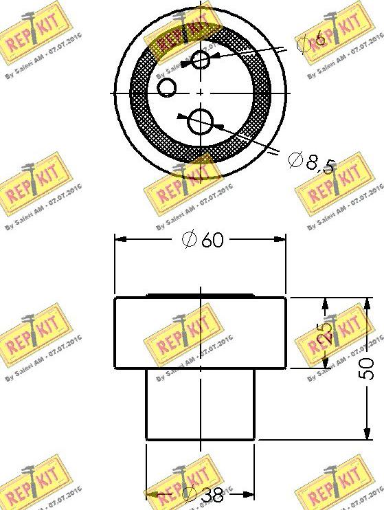 REPKIT RKT3362 - Spriegotājrullītis, Gāzu sadales mehānisma piedziņas siksna ps1.lv