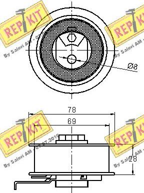 REPKIT RKT3383 - Spriegotājrullītis, Gāzu sadales mehānisma piedziņas siksna ps1.lv