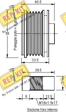 REPKIT RKT2956 - Piedziņas skriemelis, Ģenerators ps1.lv