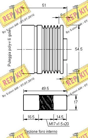 REPKIT RKT2979 - Piedziņas skriemelis, Ģenerators ps1.lv