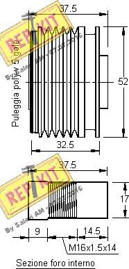 REPKIT RKT2975 - Piedziņas skriemelis, Ģenerators ps1.lv