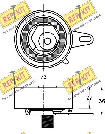 REPKIT RKT2412 - Spriegotājrullītis, Gāzu sadales mehānisma piedziņas siksna ps1.lv