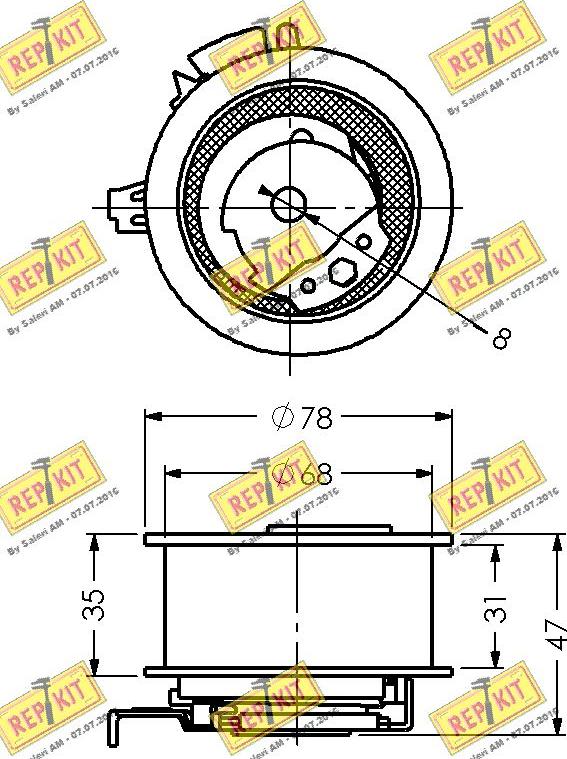 REPKIT RKT2485 - Spriegotājrullītis, Gāzu sadales mehānisma piedziņas siksna ps1.lv