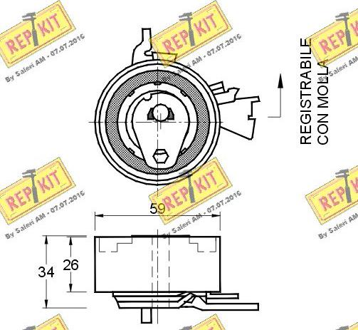 REPKIT RKT2693 - Spriegotājrullītis, Gāzu sadales mehānisma piedziņas siksna ps1.lv