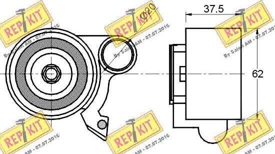 REPKIT RKT2081 - Spriegotājrullītis, Gāzu sadales mehānisma piedziņas siksna ps1.lv