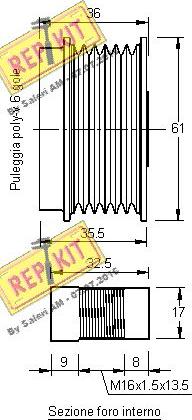 REPKIT RKT2893 - Piedziņas skriemelis, Ģenerators ps1.lv