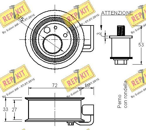 REPKIT RKT2398 - Spriegotājrullītis, Gāzu sadales mehānisma piedziņas siksna ps1.lv