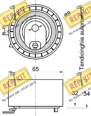 REPKIT RKT2226 - Spriegotājrullītis, Gāzu sadales mehānisma piedziņas siksna ps1.lv